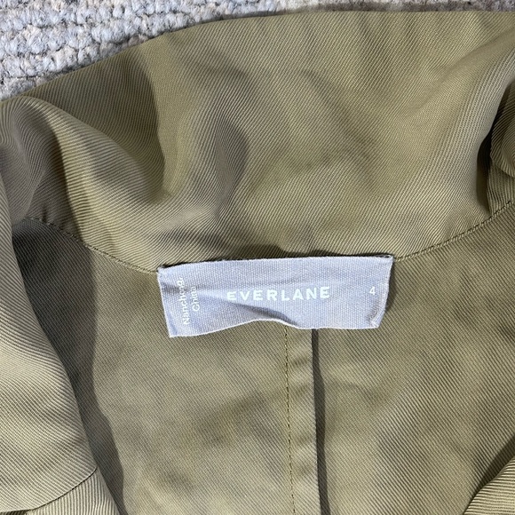 Everlane Japanese Goweave Notch Shirt Dress Women's Size 4 Green Short Sleeve - Picture 3 of 7